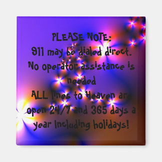 911 EMERGENCY Inspirational Christian Quote Art Magnet