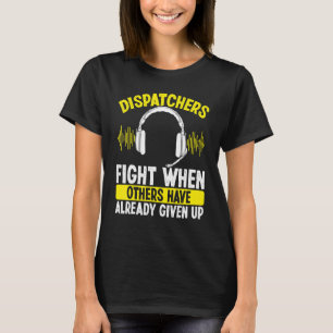 911 Fire and Police Dispatcher Gold Line Flag Oper T-Shirt