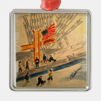 911 Heroes Premium Square Ornament