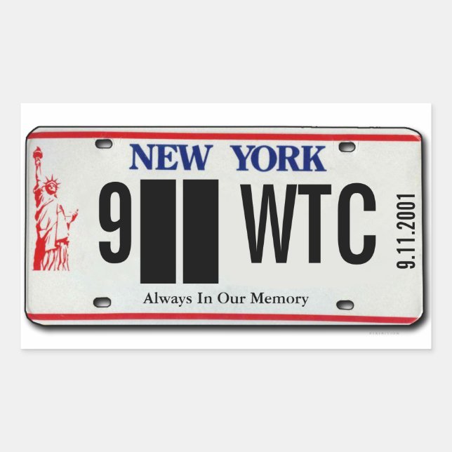 911 Memorial NY License Plate Sticker 2 (Front)