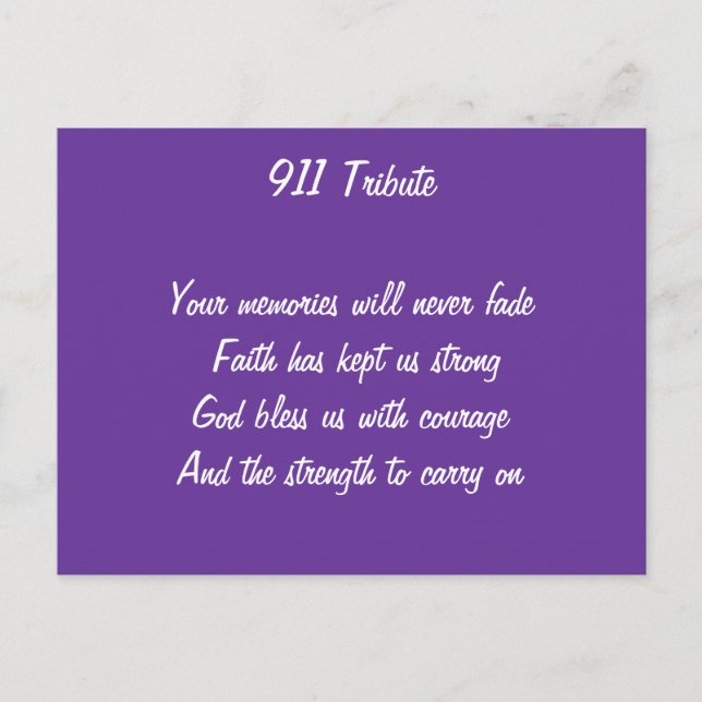 911 memories postcards (Front)