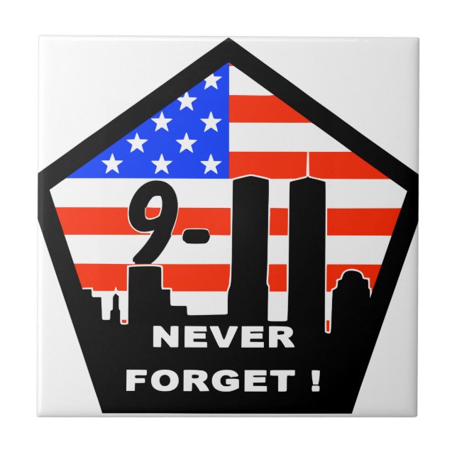 911 never forget tile (Front)