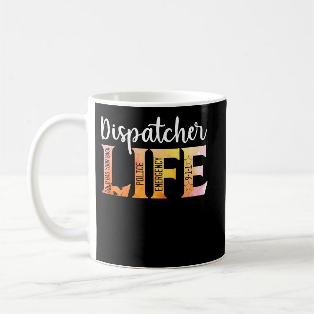 911 Police Emergency Dispatcher Life Gold Coffee Mug (Left)