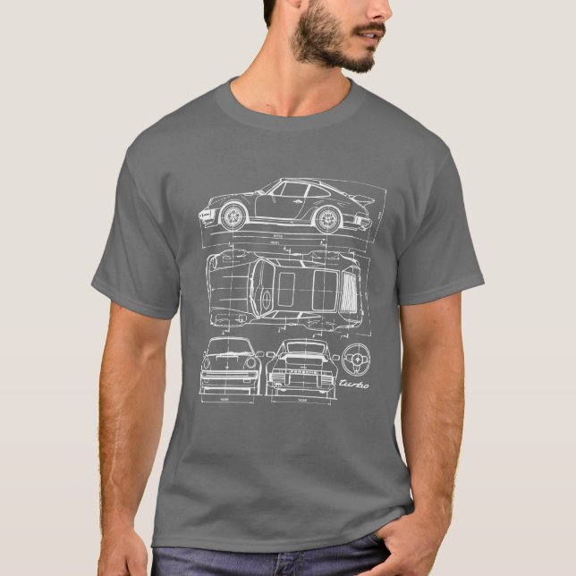 911 Turbo Blueprint T-shirt (Front)