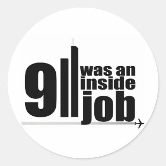 911 was an inside job classic round sticker