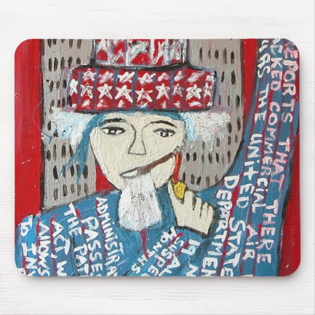 911 WAS FIXED RED MOUSE MAT (Front)