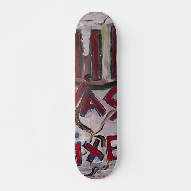 911 WAS FIXED WHITE SKATEBOARD (Front)