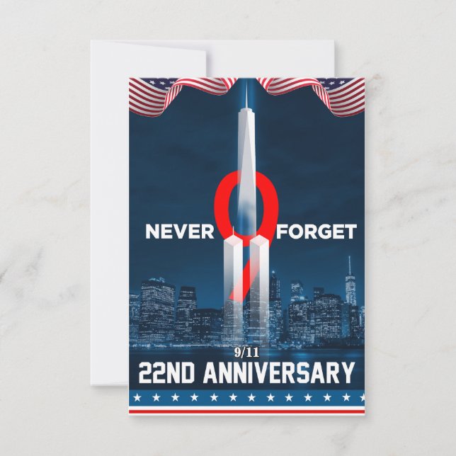 911 We Will Never Forget Remember 9.11.2001 Thank You Card (Front)