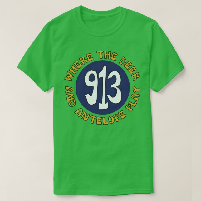 913 Area Code Home on the Range T-Shirt (Design Front)