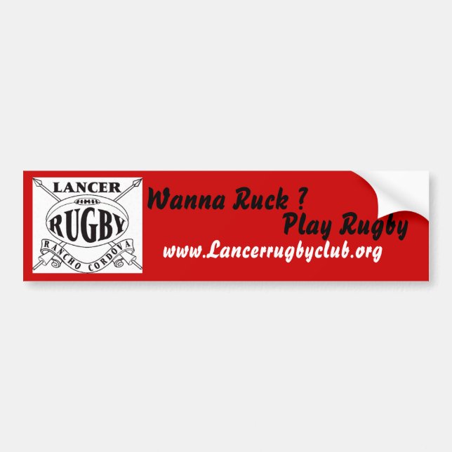 9163660565, www.Lancerrugbyclub.or... - Customised Bumper Sticker (Front)