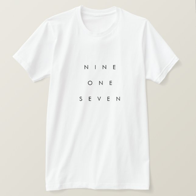 917 Area Code T-Shirt (Design Front)