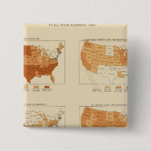 91 Proportions in occupations 1900 15 Cm Square Badge