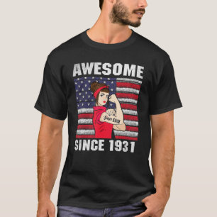 91 Year Old Awesome Since 1931 91st Birthday Women T-Shirt