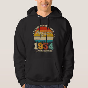 91 Year Old Bday 1934 Awesome 91st Birthday Gift Hoodie