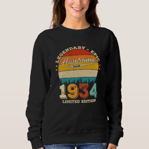 91 Year Old Bday 1934 Awesome 91st Birthday Gift Sweatshirt