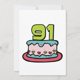 91 Year Old Birthday Cake Card