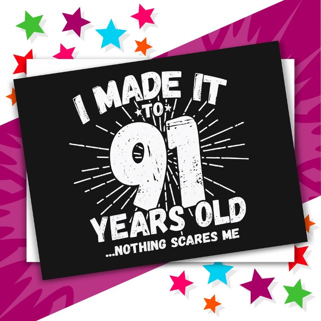 91 Year Old Sarcastic Meme Funny 91st Birthday Postcard (Creator Uploaded)