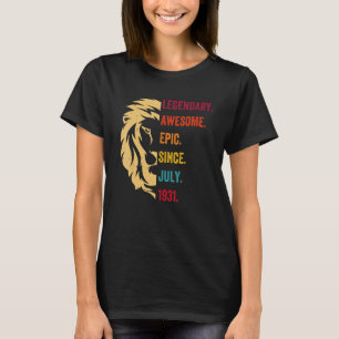 91 Years Old Legend Since July 1931 91st Birthday T-Shirt