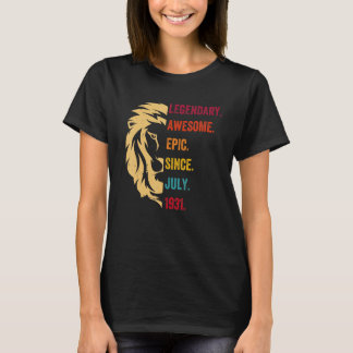 91 Years Old Legend Since July 1931 91st Birthday T-Shirt