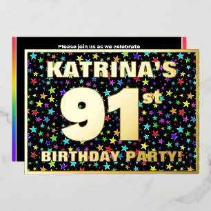 91st Birthday Party — Fun, Colourful Stars Pattern