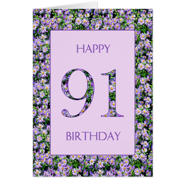 91st Birthday Purple Daisies (Front)
