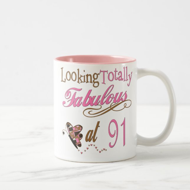 91st Birthday Two-Tone Coffee Mug (Right)