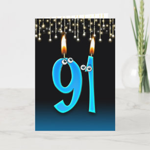 91st birthday with eyeball candles card