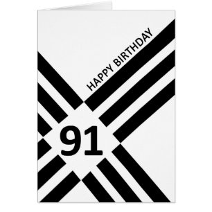 91st Diagonal Black Line Design Birthday