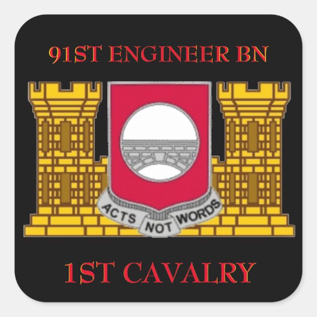 91ST ENGINEER BATTALION 1ST CAVALRY STICKERS (Front)
