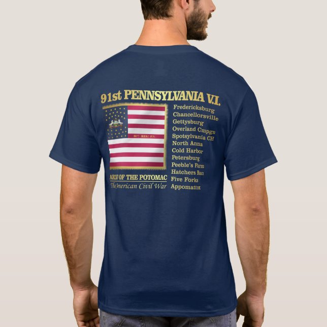 91st Pennsylvania Volunteer Infantry (BH) T-Shirt (Back)