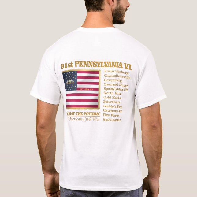 91st Pennsylvania Volunteer Infantry (BH) T-Shirt (Back)