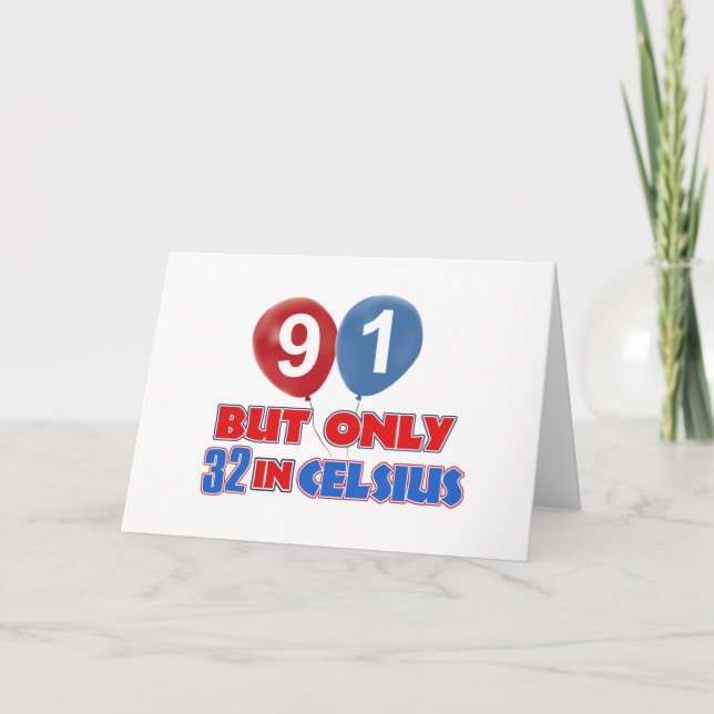 91st year birthday designs card (Front)