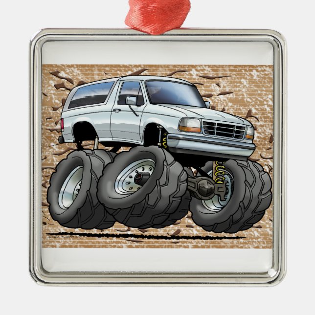 92-96 White Bronco Metal Tree Decoration (Front)