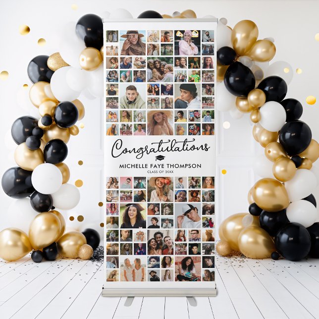 92 Graduation Photo Collage Memory Retractable Banner (Creator Uploaded)