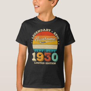 92 Year Old Awesome Since 1930 92nd Birthday Gift T-Shirt