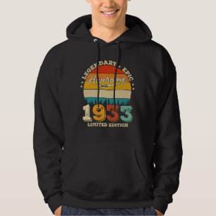 92 Year Old Bday 1933 Awesome 92d Birthday Gift Hoodie