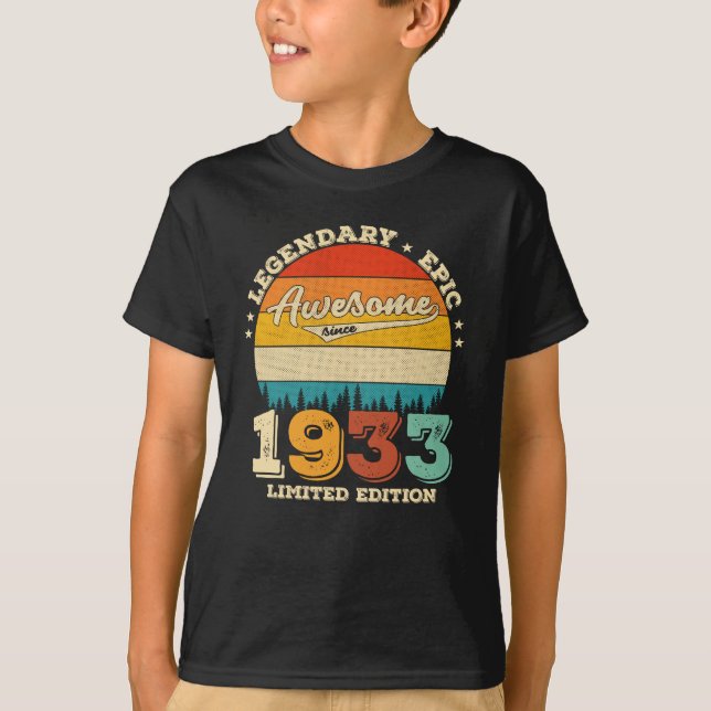 92 Year Old Bday 1933 Awesome 92d Birthday Gift T-Shirt (Front)