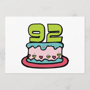 92 Year Old Birthday Cake Card