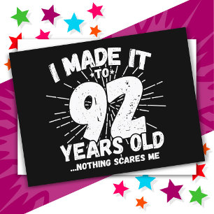 92 Year Old Sarcastic Meme Funny 92nd Birthday Postcard