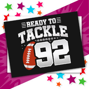 92 Year Old Tackle Football Party 92nd Birthday Postcard
