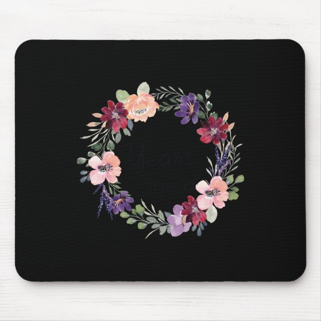 92 Years Loved Floral 92th Birthday Women 92 Years Mouse Mat (Front)