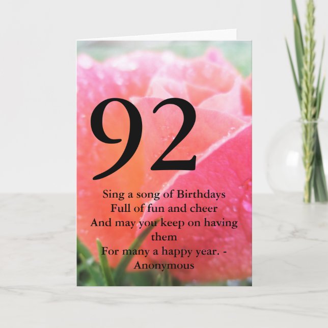 92nd Birthday Card (Front)