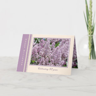 92nd Birthday Card with Lilac flowers
