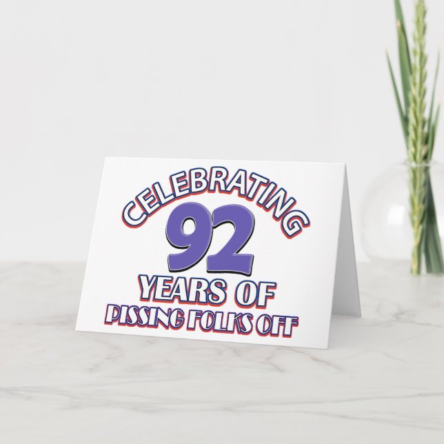 92ND birthday designs Card (Front)