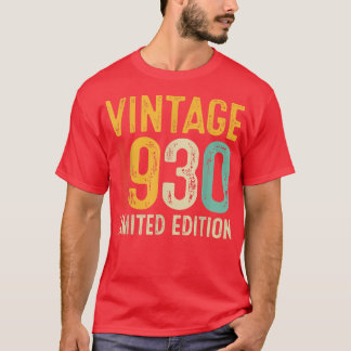 92nd Birthday Gift 92 Years Old Vintage 1930 Limit T-Shirt