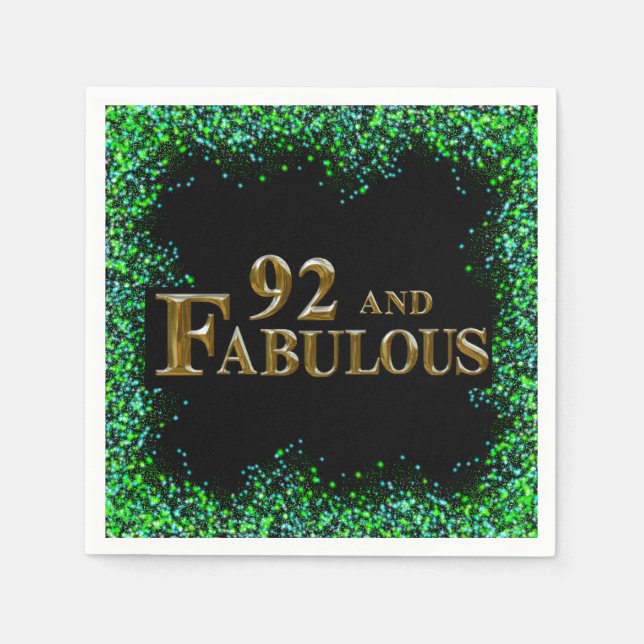 92nd Birthday  Napkin (Front)