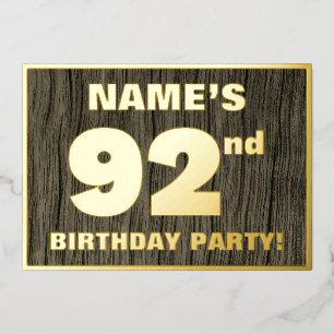 92nd Birthday Party: Bold, Faux Wood Grain Pattern