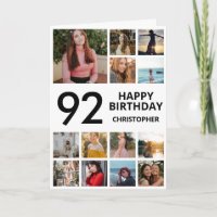 92nd Birthday Photo Collage 13 Photos Black White