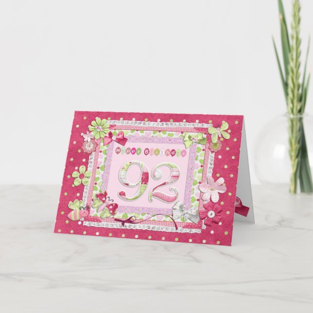 92nd birthday scrapbooking style card (Front)