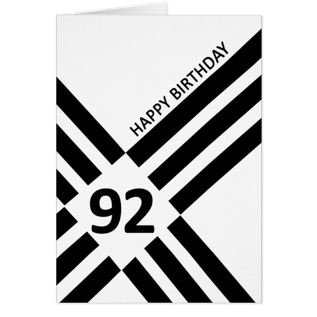 92nd Diagonal Black Line Design Birthday (Front)